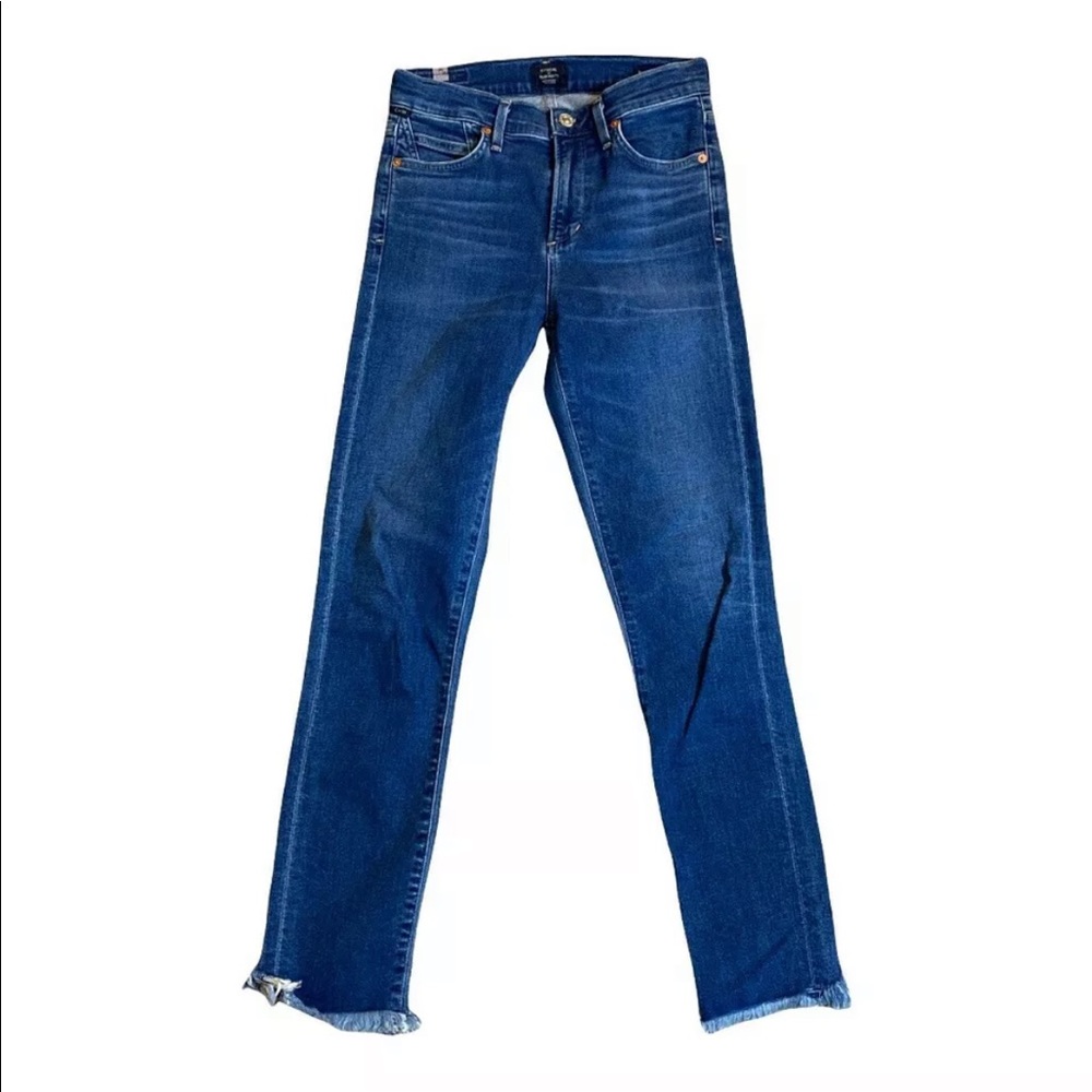 Citizens of Humanity Jeans 26 Rocket Crop High Rise Skinny Jeans Raw Hem